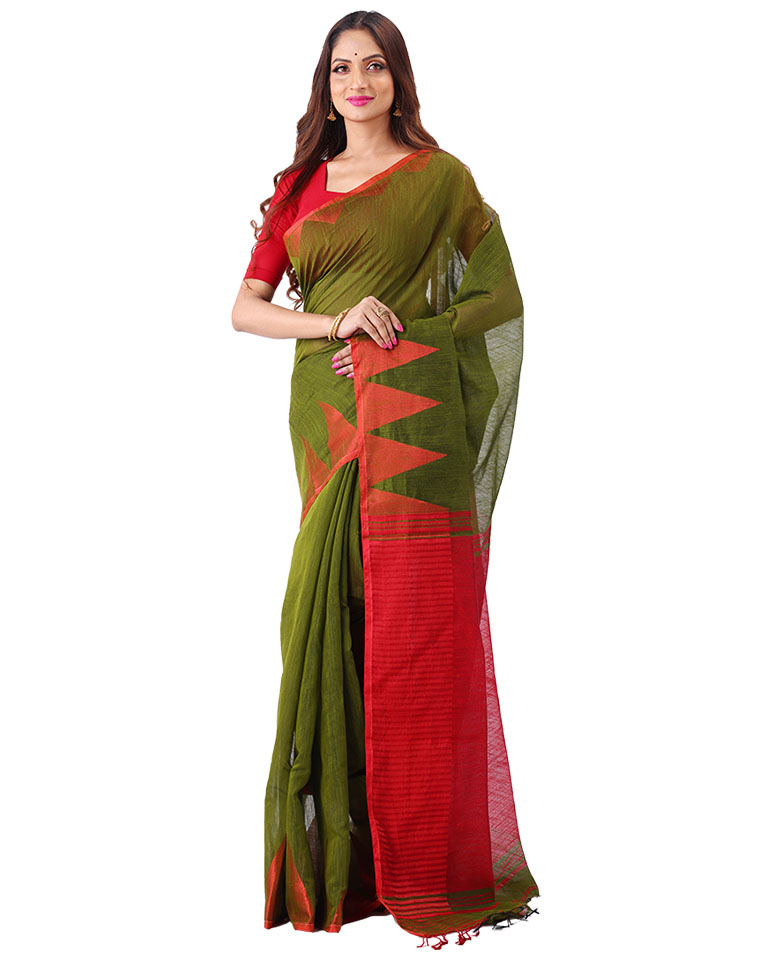 Handloom Temple  Cotton Saree