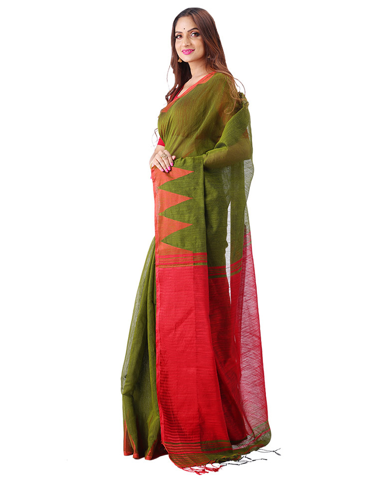 Handloom Temple  Cotton Saree