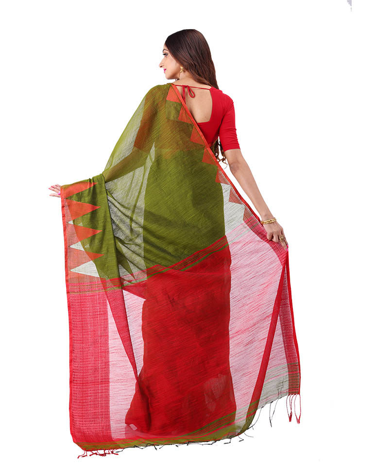 Handloom Temple  Cotton Saree