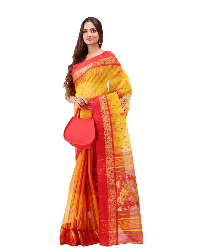 Handloom Tant Banrasi  Cotton Saree