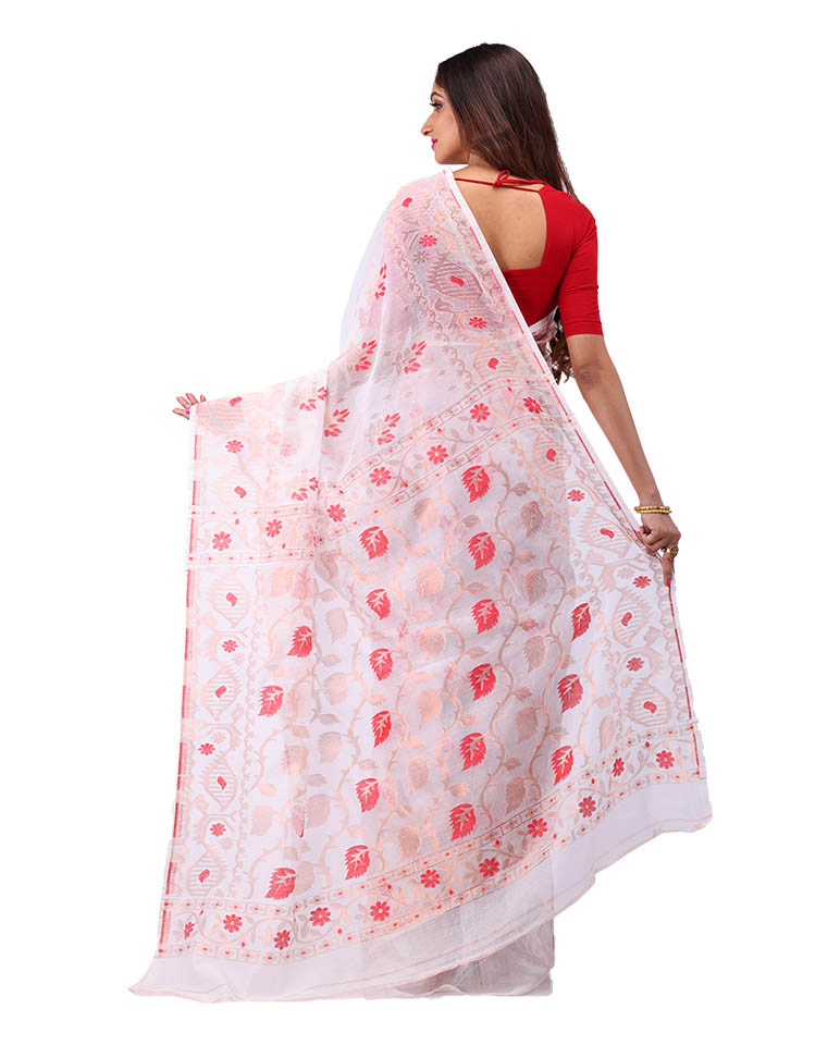 Handloom Jamdani Cotton Silk Saree