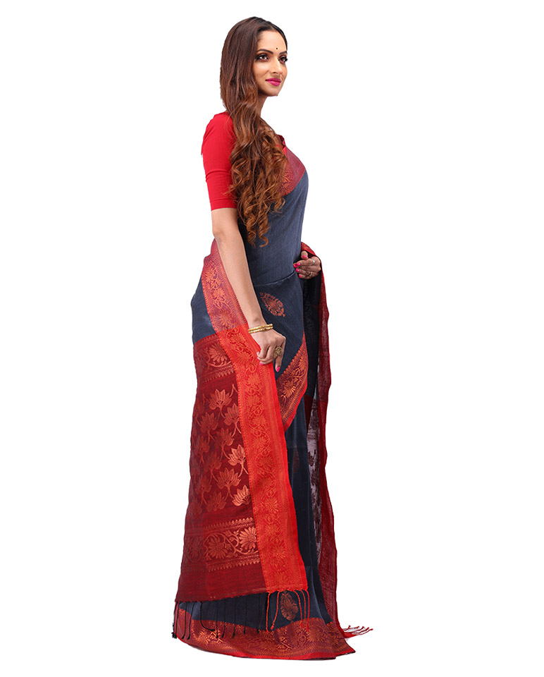 Cotton Linen Saree
