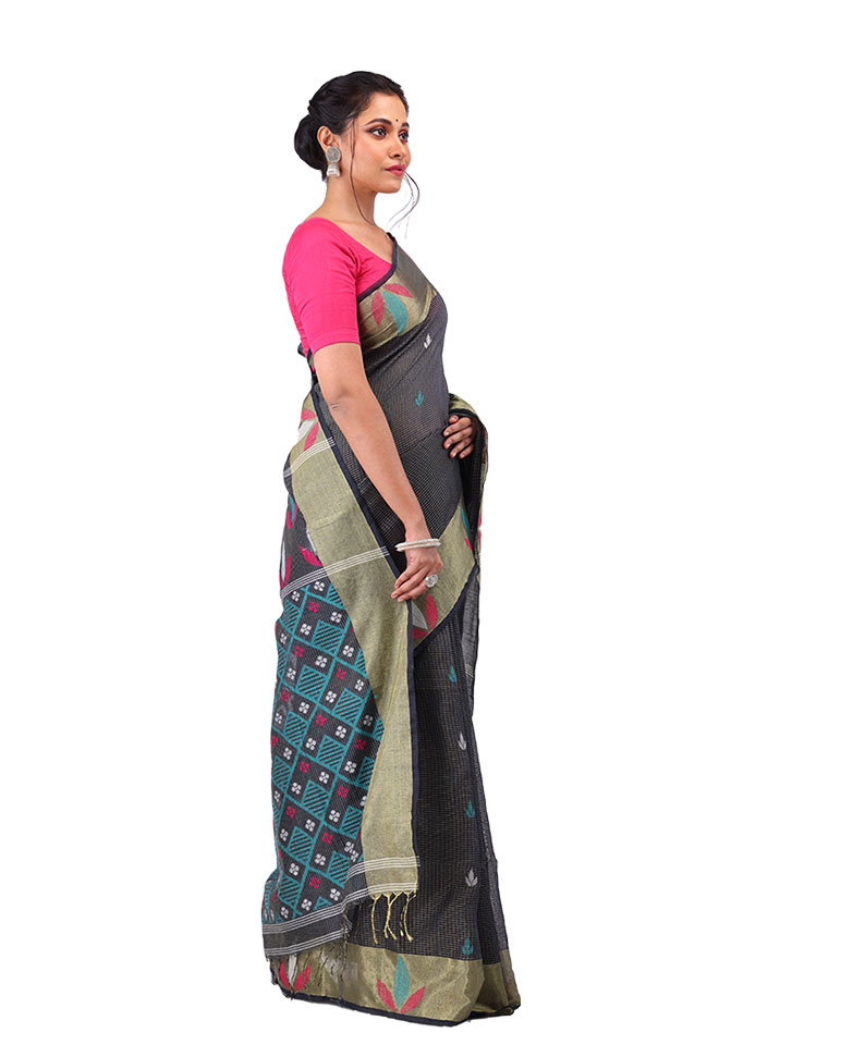 Checks Silk Handloom Saree