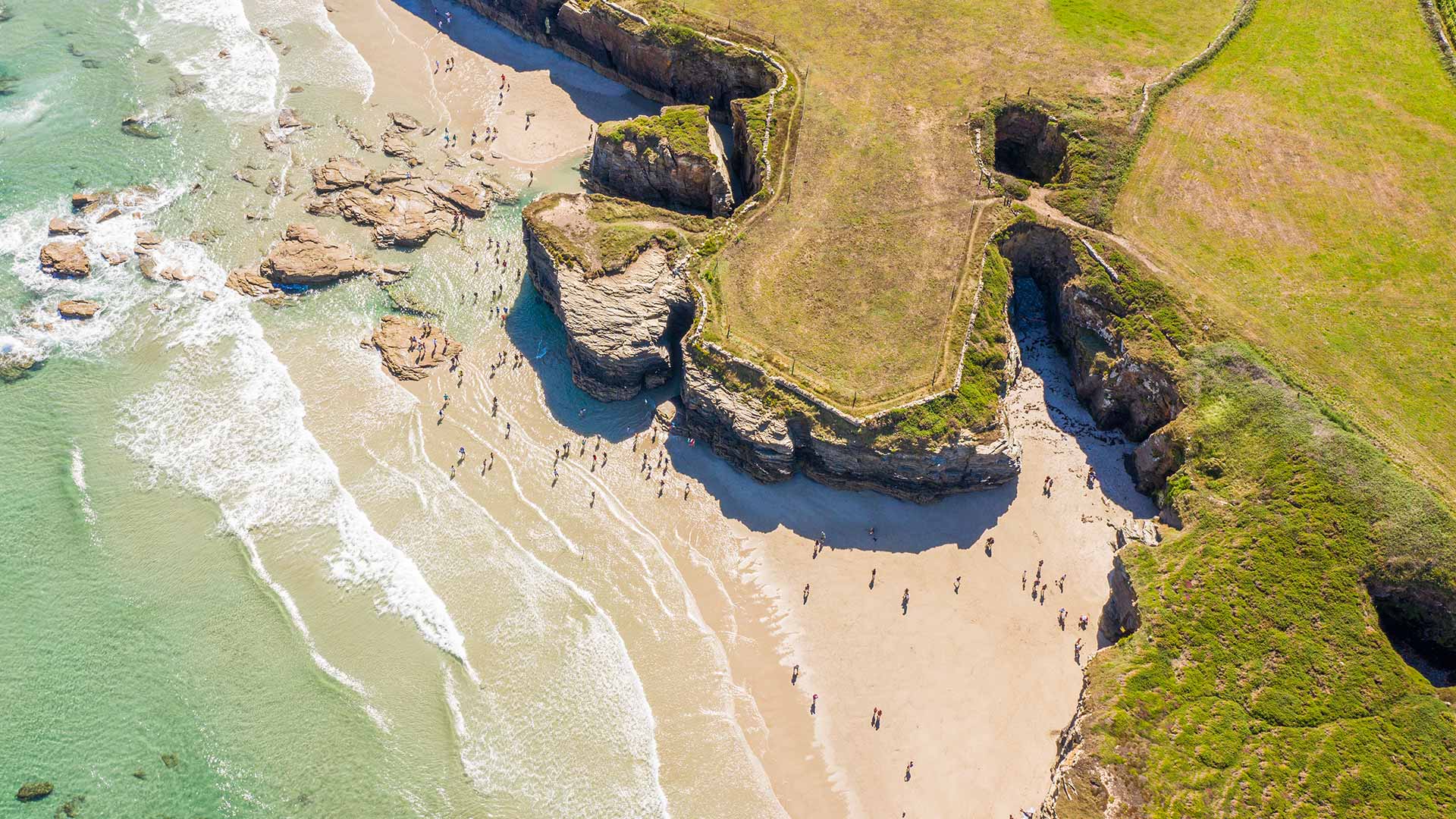 Praia das Catedrais, Galicia, Spain (© Tui De Roy/Amazing Aerial Agency/Abobe Stock)
