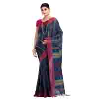 Handloom  COTTON KALAKHETRA(T-blue) Saree