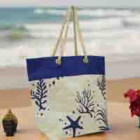 Stylish Printed Jute Bag with Rope Handle | Eco-Friendly Tote Bag