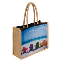 Personalized Jute Beach Tote Bag - Large Capacity