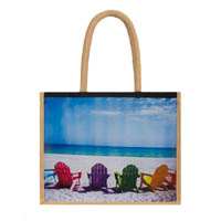 Personalized Jute Beach Tote Bag - Large Capacity