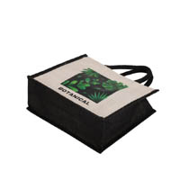 Eco-Friendly Natural Jute Tote Bag with Cotton Handles