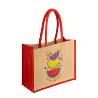 Custom Printed Recyclable Eco Laminated Beach Jute Tote Bag (thumb) - 2