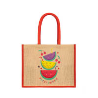 Custom Printed Recyclable Eco Laminated Beach Jute Tote Bag