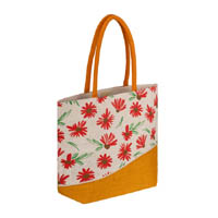 Customized Reusable Jute Tote Shopping Bag With Webbing Tape Handle