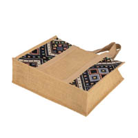 Laminated Jacquard Tote Bag | Reusable Shopping Bag (thumb) - 3