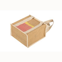 Custom Sustainable Eco Friendly 100% Recycled Natural Jute Lunch Bags (thumb) - 3